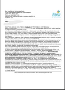 Modelo de laudo com diagnóstico de autismo para levar no INSS